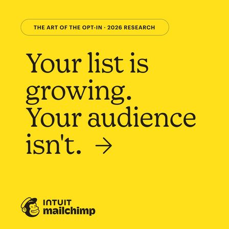 Mailchimp carousel ad, frame 1 of 5
