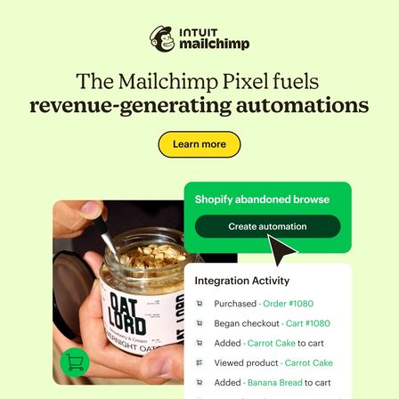 Mailchimp carousel ad, frame 2 of 6