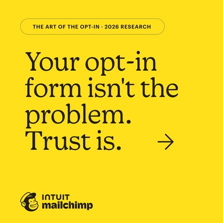 Mailchimp carousel ad, frame 1 of 5