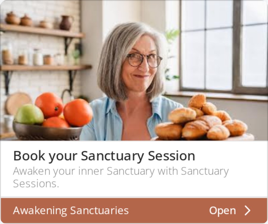 A display ad for Awakening Sanctuaries headed "Book your Sanctuary Session"