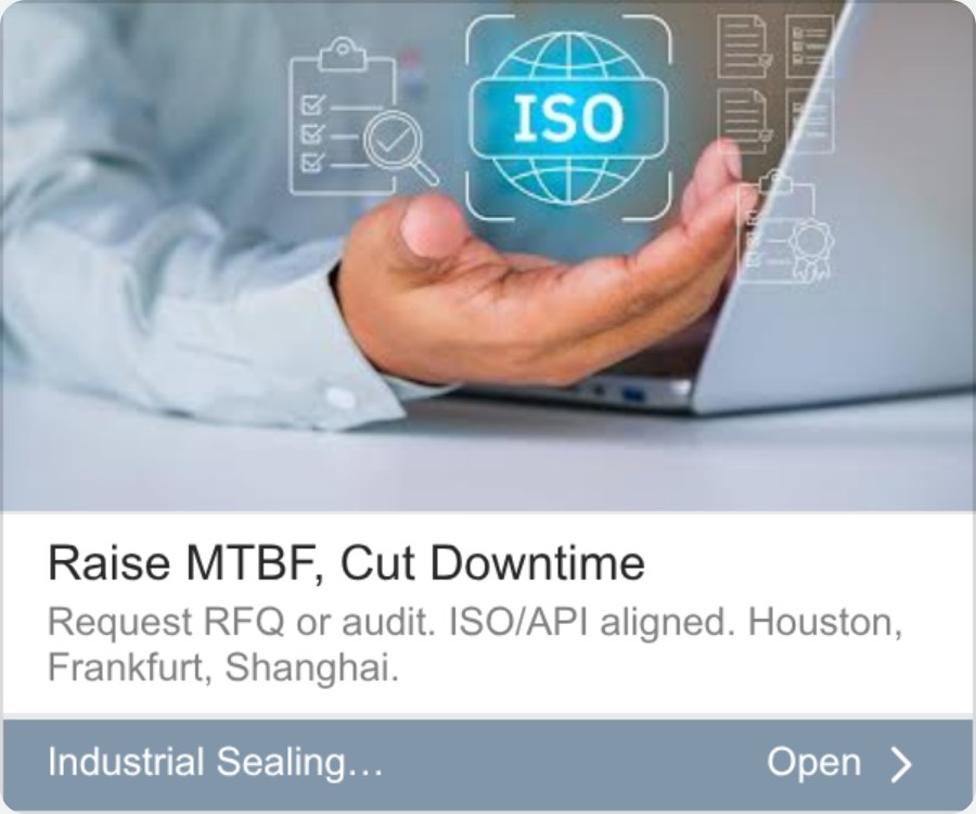 A display ad for Industrial Sealing headed "Raise MTBF, Cut Downtime"