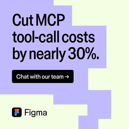 A Figma LinkedIn ad reading "Cut MCP tool-call costs by nearly 30%"