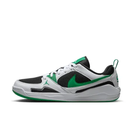 A Nike ad in the Pinterest Ads Repository: a white, black and green Jordan CMFT Era shoe in profile on a white background