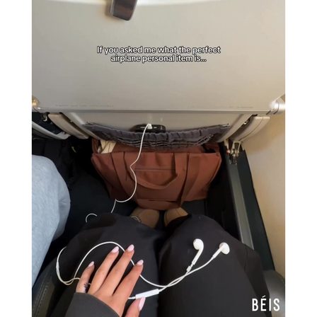 A UGC ad showing a bag being pushed under an aircraft seat