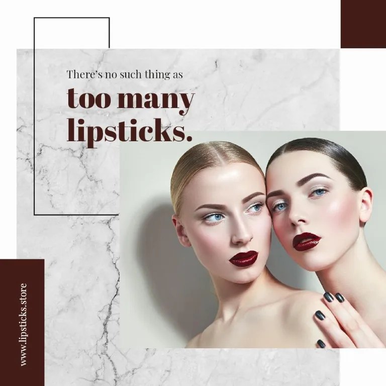 A beauty post reading There's no such thing as too many lipsticks: the caption can play the joke back and ask a question, rather than explain it
