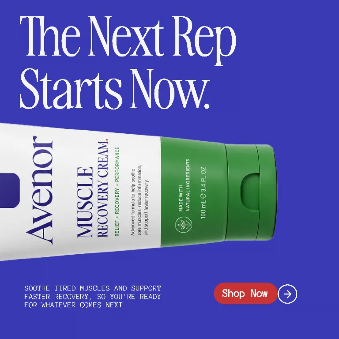 A recovery cream post with the product, a headline and the supporting detail spelled out underneath