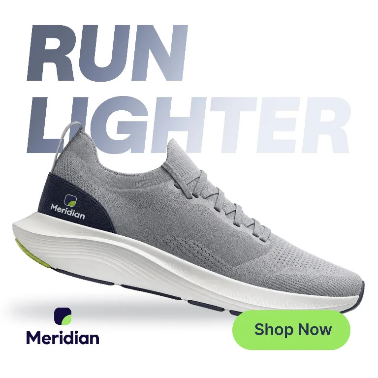 A running shoe post reading RUN LIGHTER in two words: a claim short enough to argue with