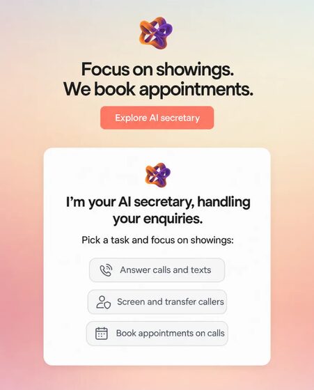 A static post Selzee made for Yousquared: Focus on showings. We book appointments, with an AI secretary handling enquiries