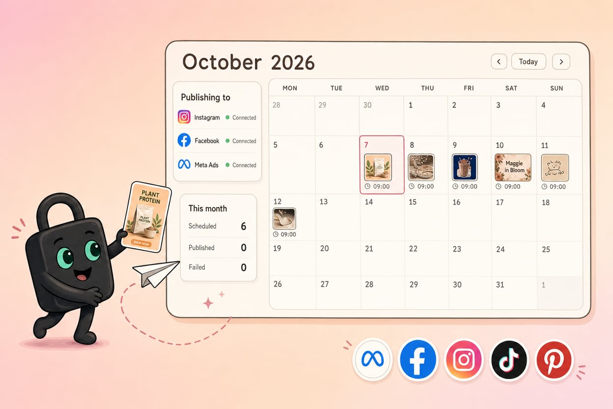 An illustration of the Selzee calendar with approved ads scheduled across October