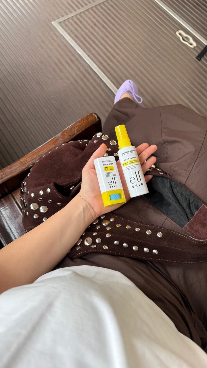 A creator's phone shot of two e.l.f. skincare products in her hand, from an e.l.f. paid partnership ad on Meta