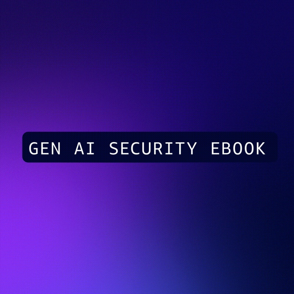An AWS LinkedIn ad: the words GEN AI SECURITY EBOOK in a monospaced font on a dark purple background