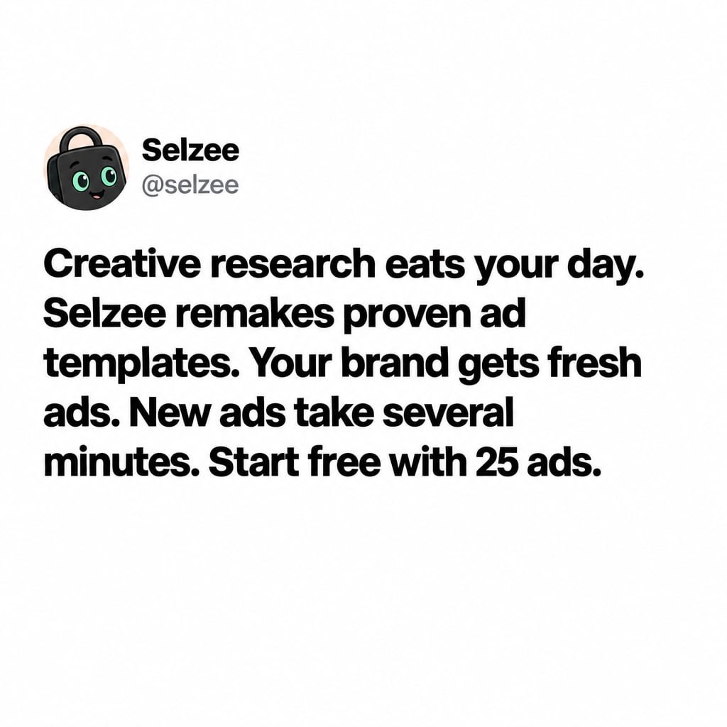 A Selzee text post with Selzy, the mascot, as the round profile photo above the words