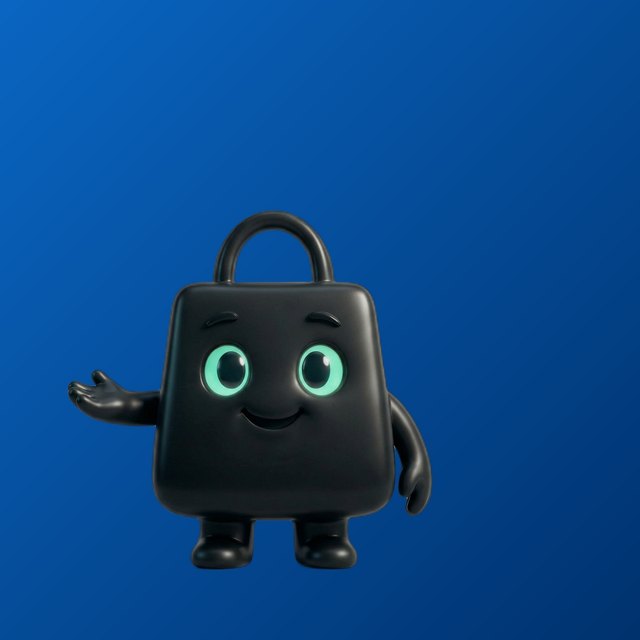 Selzy, the Selzee mascot, holding out one hand on a blue background, as a LinkedIn profile photo