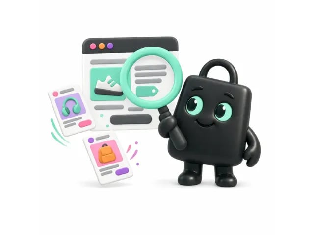Selzy, the Selzee mascot, finding patterns in a page of ads