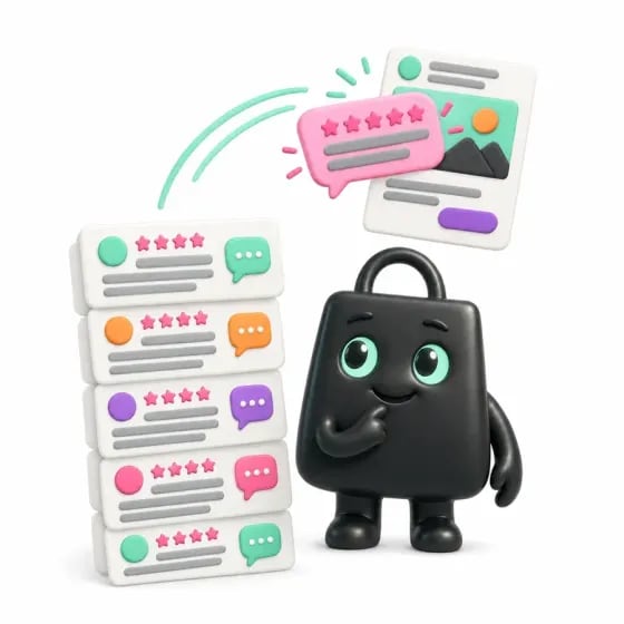 Selzy, the Selzee mascot, reading five star customer reviews