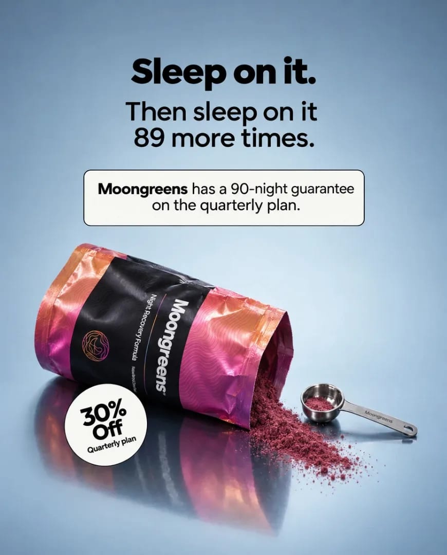 A Selzee ad for Moongreens with a 90-night guarantee and 30 percent off