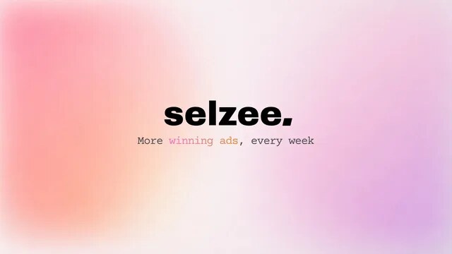 Selzee YouTube banner: More winning ads, every week