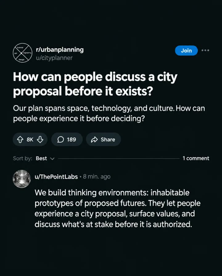 A post Selzee made for The Point Labs, written as a discussion question about a city proposal