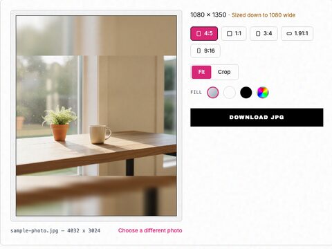 Instagram Image Resizer preview