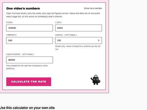 YouTube Engagement Rate Calculator preview